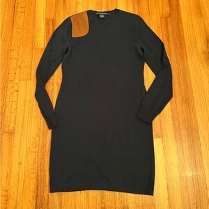 Ralph lauren Sport Merino Wool  long sleeve Knee length Career dress navy L (#3)
